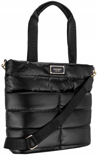 TOREBKA MONNARI Czarna SHOPPER BAG Listonoszka PIKOWANA NA RAMIĘ PASEK na Arena.pl