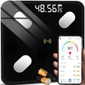 WAGA ŁAZIENKOWA ANALITYCZNA SZKLANA APLIKACJA BMI POMIAR TŁUSZCZU