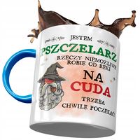 Kubek Błękitny Dla Pszczelarza Na Cuda Trzeba Z Nadrukiem Ze Zdjęciem