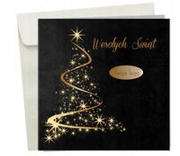 Firmowe kartki świąteczne Boże Narodzenie Z LOGO - Papier perłowy 50 sztuk