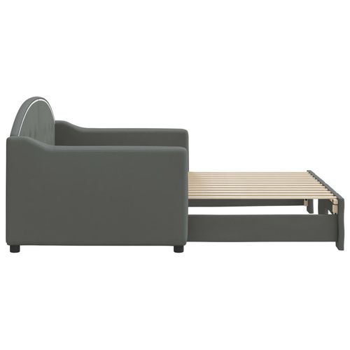 Leżanka rozsuwana, ciemnoszara, 80x200 cm, tkanina na Arena.pl