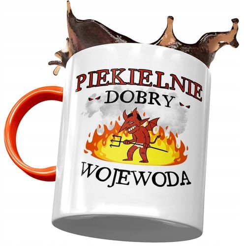 Kubek Pomarańczowy Dla Wojewody Piekielnie Dobry Z Nadrukiem Ze Zdjęciem na Arena.pl
