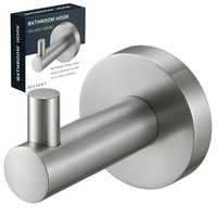 Wieszak łazienkowy na ręcznik haczyk ścienny pojedynczy DELVANT ESVAN SREBRNY