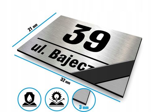 Tabliczka z numerem na dom tablica adresowa aluminiowa numer domu trwała na Arena.pl