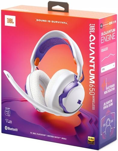Słuchawki JBL Quantum 650 Biało-Flioletowe na Arena.pl