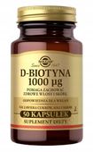 Solgar D-biotyna 1000 mcg Włosy Paznokcie Witaminy z grupy B Zdrowa skóra