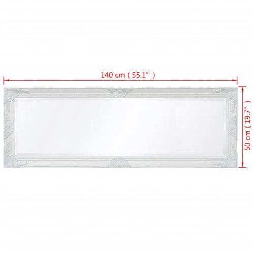 Lustro ścienne w stylu barokowym 140x50cm białe VidaXL na Arena.pl
