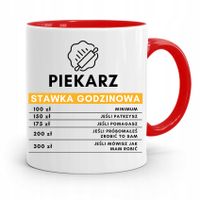 Kubek Czerwony Dla Piekarza Stawka Godzinowa Z Nadrukiem Ze Zdjęciem