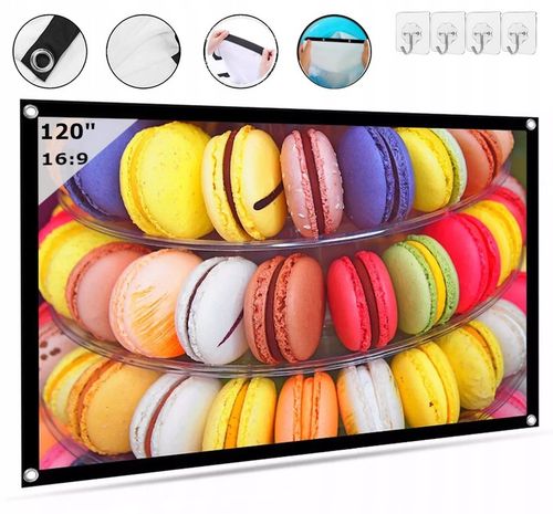 EKRAN PROJEKCYJNY do projektora Rzutnika Przenośny Zwijany 16:9 120 Cali na Arena.pl