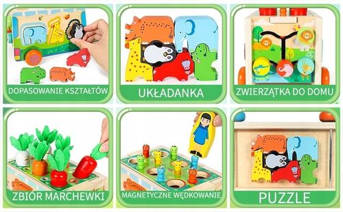 MONTESSORI SORTER KLOCKÓW ZŁAP ROBACZKA AUTO UKŁADANKA MARCHEWKI I ROBACZKI na Arena.pl