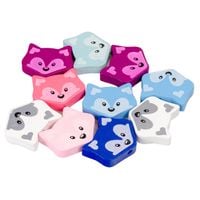 Drewniane koraliki LISEK lis 23x27mm mix 10szt.