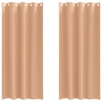 Zasłony z zasłonami 2 pcs Jasnobrązowy Poliester