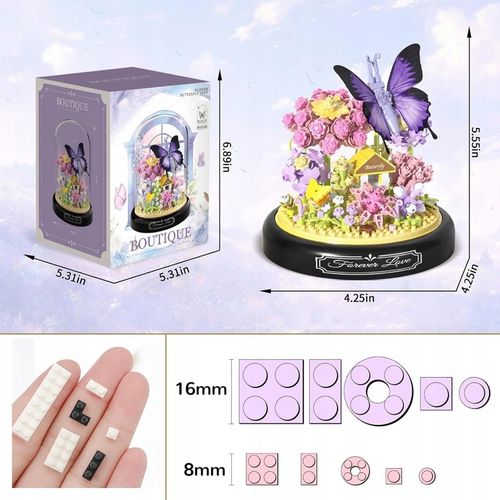 KLOCKI DO BUDOWANIA OGRODU KWIATÓW, ZESTAW KLOCKÓW KWIATY OGRÓDEK, PREZENT na Arena.pl