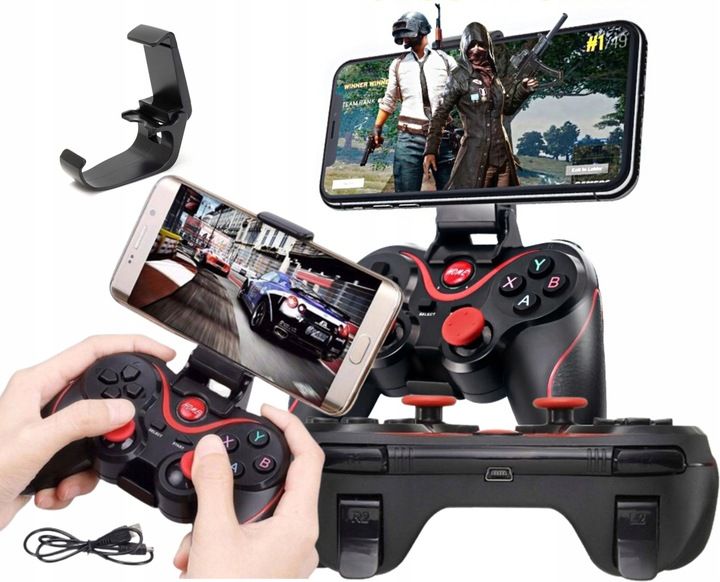 BEZPRZEWODOWY GAMEPAD PAD DO TELEFONU ANDROID iOS TV box PC Z UCHWYTEM zdjęcie 1