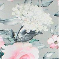 Pokrowiec Na Krzesło Szary Kwiaty Róże Wzory Elastyczny