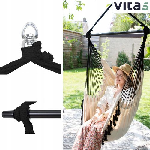 FOTEL WISZĄCY KRZESŁO BRAZYLIJSKIE HAMAK HUŚTAWKA 2 Poduszki + MOCOWANIE na Arena.pl