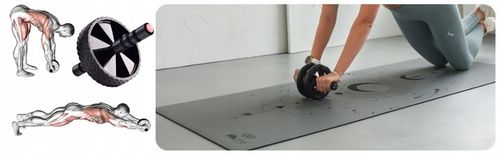 KÓŁKO DO ĆWICZEŃ MIĘŚNI BRZUCHA ABS ROLLER AB WHEEL MOCNE ANTYPOŚLIZGOWE na Arena.pl