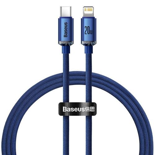 Kabel USB-C do Lightning Baseus Crystal, 20W, 1.2m (niebieski) na Arena.pl