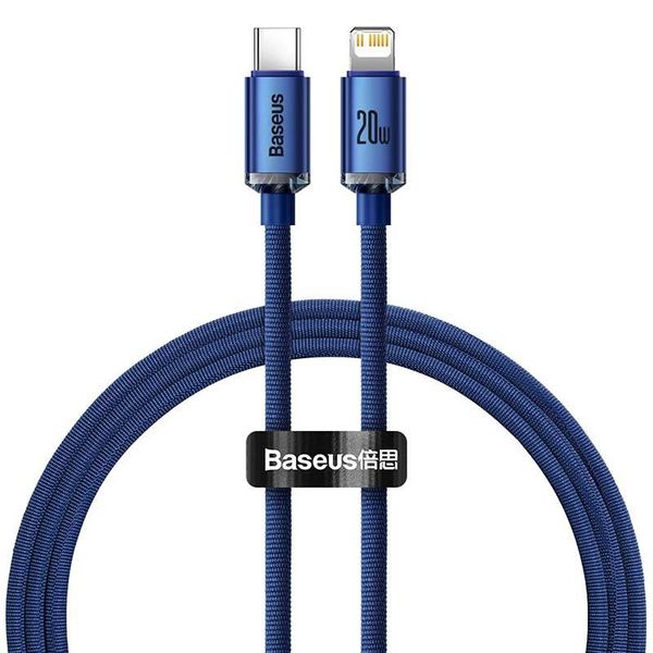Kabel USB-C do Lightning Baseus Crystal, 20W, 1.2m (niebieski) zdjęcie 2