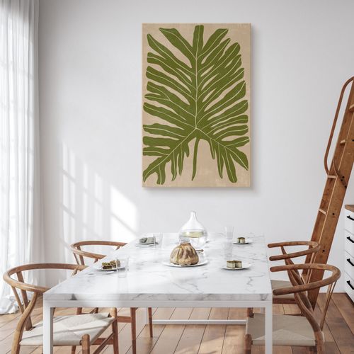 Obraz Canvas Do Salonu Geometryczny Liść Abstrakcja Styl Boho 60cm x 90cm na Arena.pl