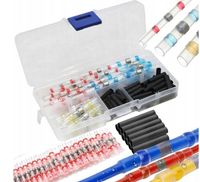 SZYBKOZŁĄCZKA KONEKTOR KABLI PRZEWODÓW Z CYNĄ ZESTAW TERMOKURCZLIWA 100 SZT