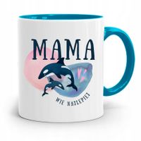 Kubek Błękitny Dla Mamy Mama Wie Najlepiej Prezent Z Nadrukiem Ze Zdjęciem