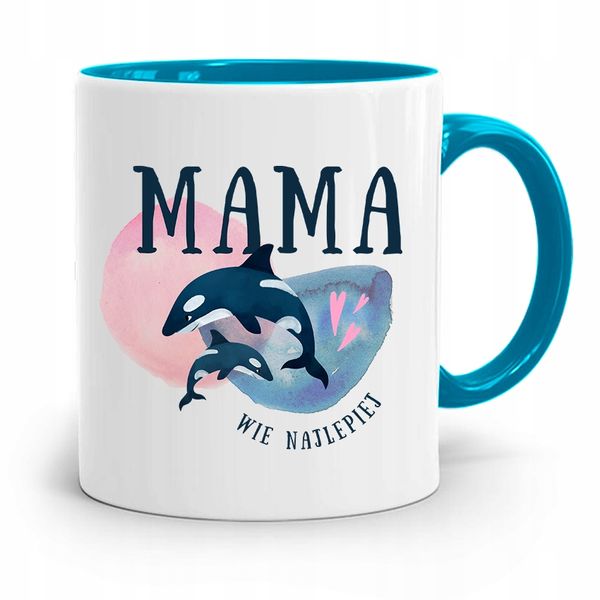 Kubek Błękitny Dla Mamy Mama Wie Najlepiej Prezent Z Nadrukiem Ze Zdjęciem zdjęcie 1