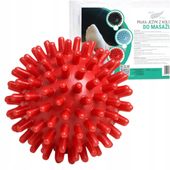 PILKA REHABILITACYJNA Z KOLCAMI, SENSORYCZNA TWARDA PIŁECZKA DO MASAŻU