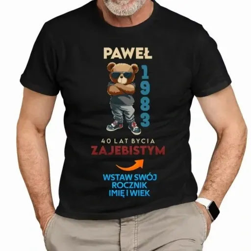 KOSZULKA PREZENT NA KAŻDE 1-99 URODZINY IMIĘ ROK zdjęcie 8