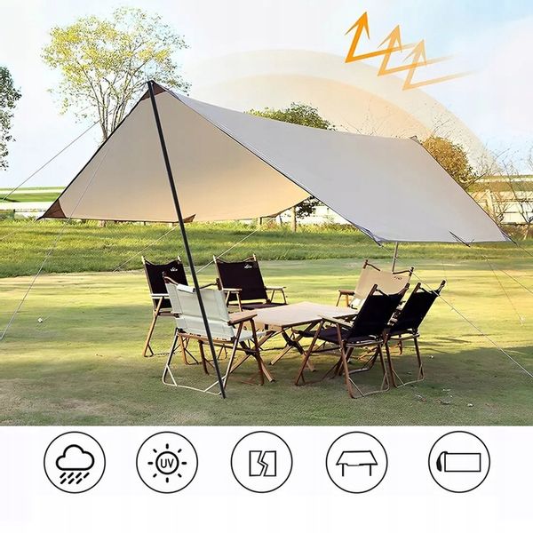 Tarp turystyczny wodoodporny 3x3M Markiza Anty-UV Ogród przydomowy Patio zdjęcie 10