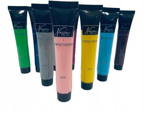 FARBY AKRYLOWE DUŻY ZESTAW FARB AKRYLOWYCH 36x20ml FARBA AKRYLOWA na Arena.pl