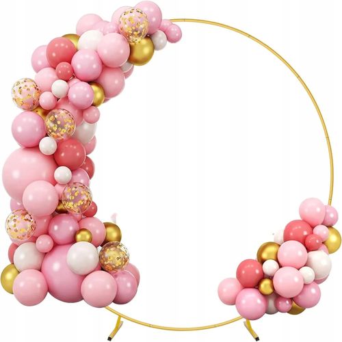 Złote Koło Na Balony Stojak Balonowy Stelaż Metalowy Ścianka Wesele 2,1M na Arena.pl