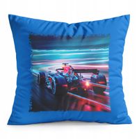 PODUSZKA NIEBIESKA PREZENT - BOLID F1 WYŚCIGI SPORT