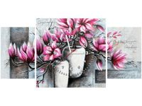 80X40CM ZEGAR MAGNOLIE WAZONACH OBRAZ