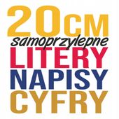 LITERY CYFRY SAMOPRZYLEPNE naklejki REKLAMA - 20cm