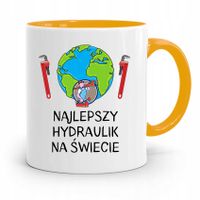 Kubek Żółty Dla Hydraulika Najlepszy Hydraulik Z Nadrukiem Ze Zdjęciem