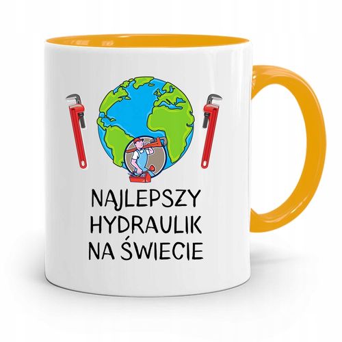 Kubek Żółty Dla Hydraulika Najlepszy Hydraulik Z Nadrukiem Ze Zdjęciem na Arena.pl