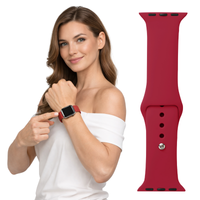 Pasek do Apple Watch 38 40 41 42 s10 silikonowy opaska bransoleta czerwony