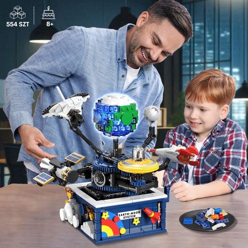 KLOCKI UKŁAD ZIEMIA PLANETA RUCHOMY KOSMOS RAKIETY SAMOLOT LED 554szt 6w1 na Arena.pl