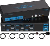 NIEKOMPLETNY Przełącznik KVM 8K@60Hz HDMI DisplayPort 3 PC 3 Monitory