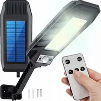 LAMPA SOLARNA LED 600W Z CZUJNIKIEM RUCHU I ZMIERZCHU ZEWNĘTRZNA + PILOT