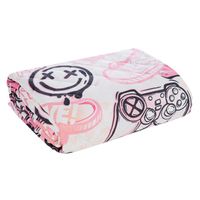 Narzuta dekoracyjna KID 170x210 biała różowa czarna skater gamer girl