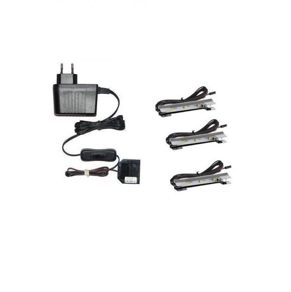 KLIPS LED OŚWIETLENIE SZKLANYCH PÓŁEK ZESTAW ZK-3 zdjęcie 1