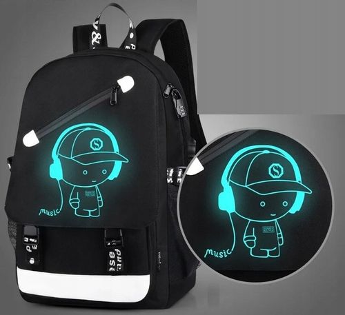 PLECAK SZKOLNY ŚWIECĄCY MŁODZIEŻOWY DUŻY A4 PIÓRNIK LISTONOSZKA SET3 USB na Arena.pl