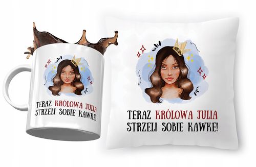Zestaw Dla Juli Poduszka + Kubek Na Prezent Z Nadrukiem Ze Zdjęciem na Arena.pl