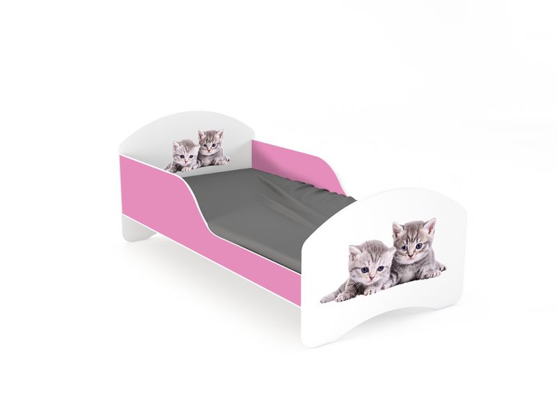 Łóżko dziecięce LEO2 140x70 biało-różowe zdjęcie 7