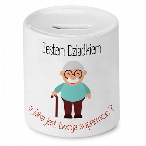 Skarbonka Dzień Dziadka Jaka Jest Twoja Supermoc? Z Nadrukiem Ze Zdjęciem na Arena.pl