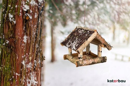KARMNIK DLA PTAKÓW 255MM BUDKA DOMEK DOM DREWNIANY WISZĄCY NATURALNY na Arena.pl