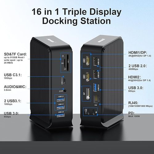 Stacja dokująca Hub USB C Dual Monitor 16 w 1 MacBook Pro/Air DisplayPort na Arena.pl