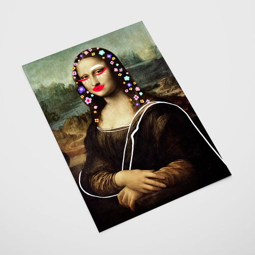 Plakat Mona Lisa w kwiatach 29,7x42 cm A3 na Arena.pl
